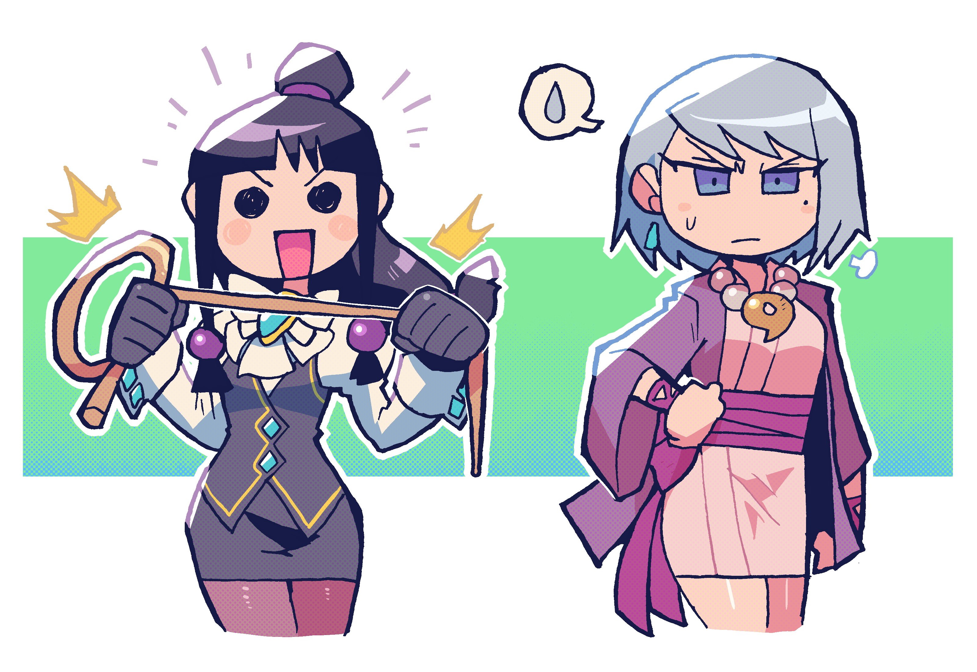 maya fey and franziska von karma (ace attorney) drawn by rariatto