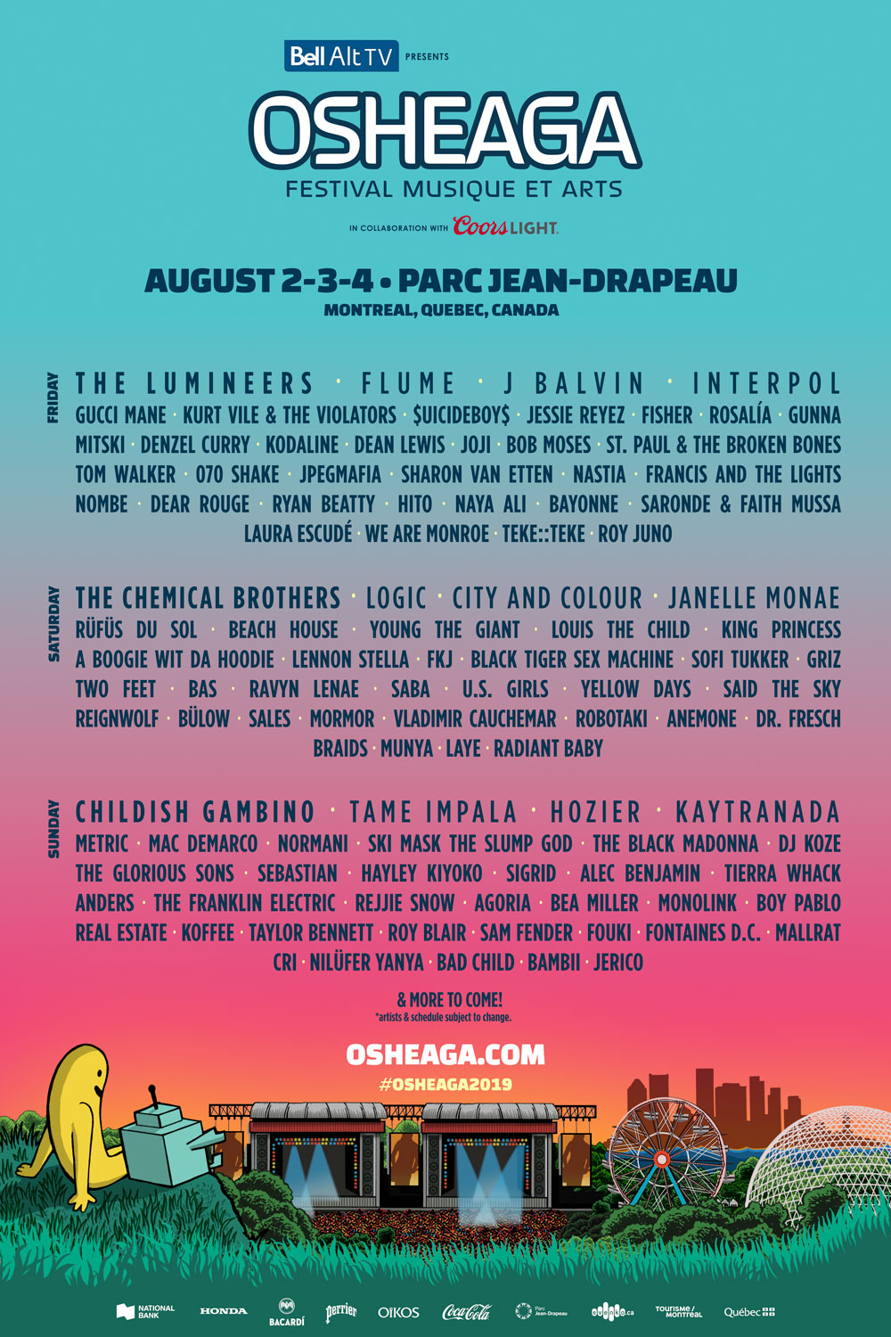 BREAKING: Here's the line-up for Osheaga 2019 - Cult MTL